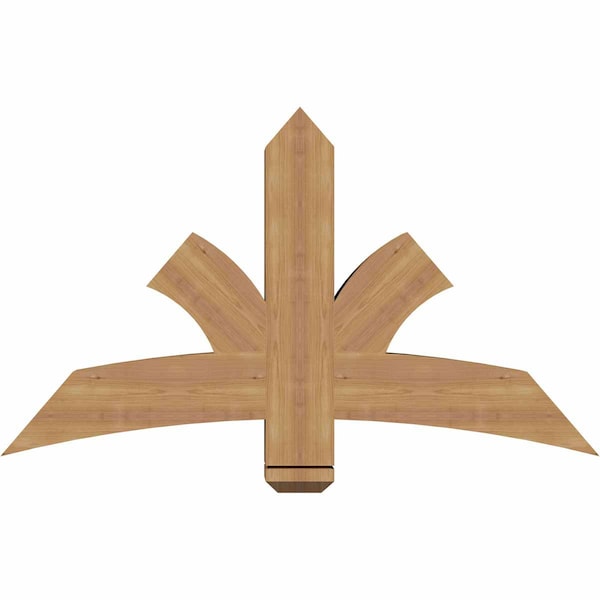 Ekena Millwork Davenport Timber Gable Bracket, Western Red Cedar, 48"W x 28"H x 5 1/2"D x 5 1/2"F, 14/12 Pitch GBW048X28X0606DAV00SWR - main